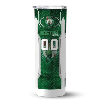 customized boston celtics stacked diamond green skinny tumbler best selling 1.webp