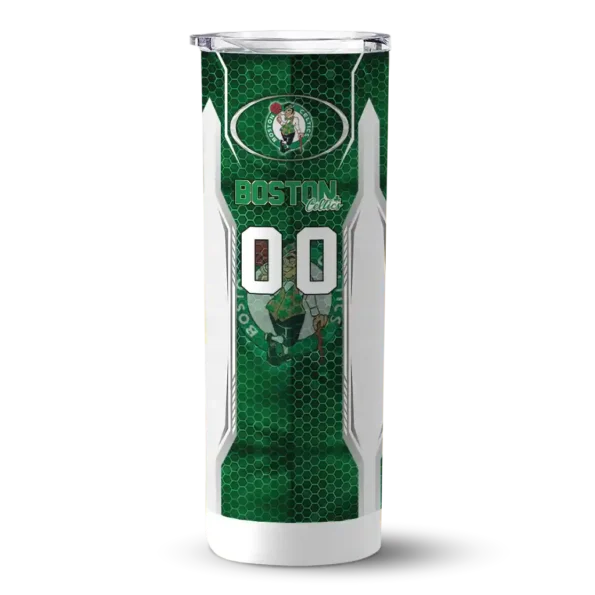 customized boston celtics stacked diamond green skinny tumbler best selling 1.webp