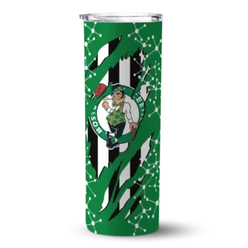 customized boston celtics star pop green black skinny tumbler best selling 1.webp