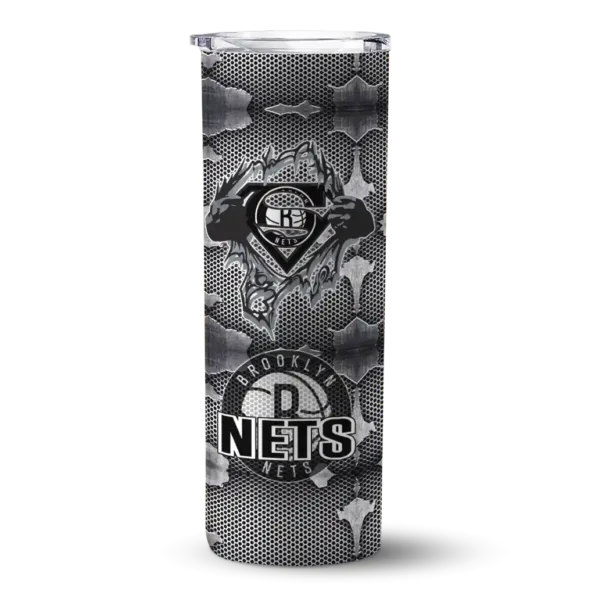customized brooklyn nets chevron v black gray skinny tumbler best selling 1.webp