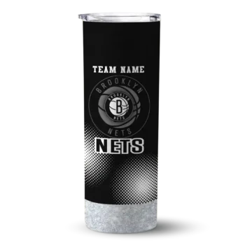 customized brooklyn nets starburst tiles black skinny tumbler best selling 1.webp