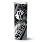 customized brooklyn nets web stripes black white skinny tumbler best selling 1.webp