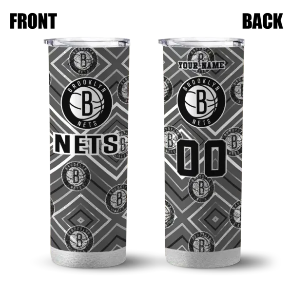 customized brooklyn nets zipper leopard black skinny tumbler fashion forward 1.webp