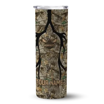 customized charlotte hornets antler flow camo skinny tumbler best selling 1.webp