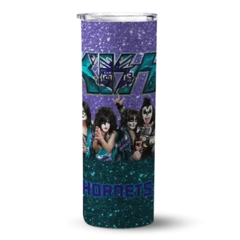 customized charlotte hornets kiss band purple skinny tumbler best selling 1.webp