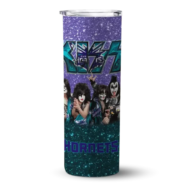 customized charlotte hornets kiss band purple skinny tumbler best selling 1.webp