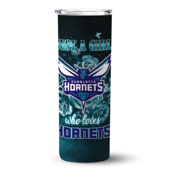 customized charlotte hornets rose romance teal black skinny tumbler best selling 1.webp