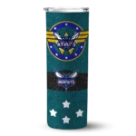 customized charlotte hornets star cluster teal skinny tumbler best selling 1.webp