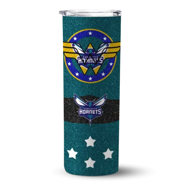 customized charlotte hornets star cluster teal skinny tumbler best selling 1.webp