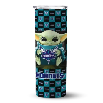 customized charlotte hornets yoda cozy teal black skinny tumbler best selling 1.webp