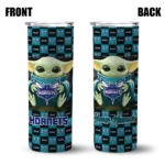 customized charlotte hornets yoda cozy teal black skinny tumbler best selling 1.webp