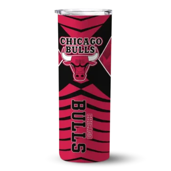 customized chicago bulls camo texture red skinny tumbler best selling 1.webp