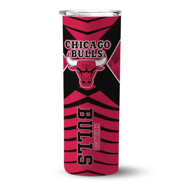 customized chicago bulls camo texture red skinny tumbler best selling 1.webp