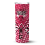 customized chicago bulls monogram burst red white skinny tumbler best selling 1.webp