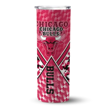 customized chicago bulls monogram burst red white skinny tumbler best selling 1.webp