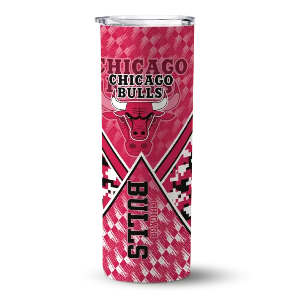 customized chicago bulls monogram burst red white skinny tumbler best selling 1.webp