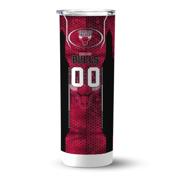 customized chicago bulls stacked diamond red skinny tumbler best selling 1.webp