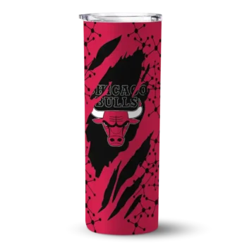 customized chicago bulls star pop red black skinny tumbler best selling 1.webp