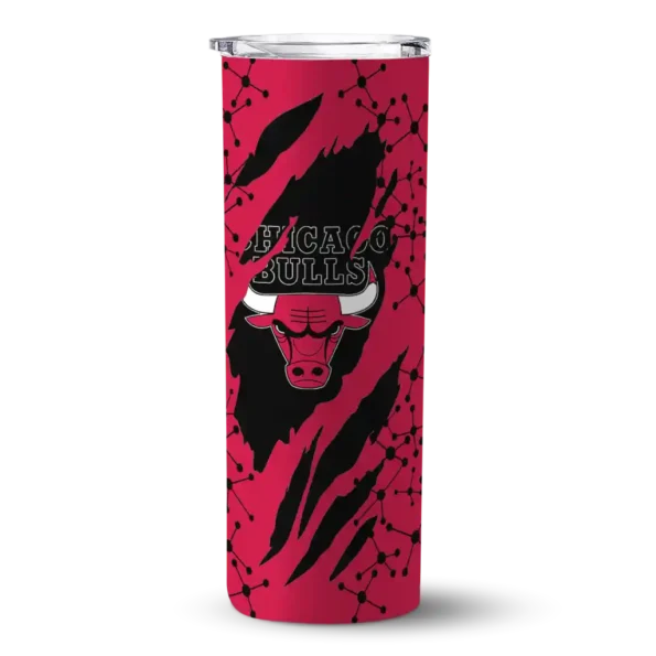 customized chicago bulls star pop red black skinny tumbler best selling 1.webp