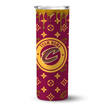 customized cleveland cavaliers camo streak wine skinny tumbler best selling 1.webp