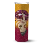 customized cleveland cavaliers sparkle lips wine skinny tumbler best selling 1.webp
