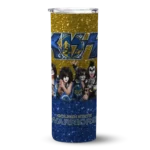 customized golden state warriors kiss band yellow skinny tumbler best selling 1.webp