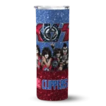 customized los angeles clippers kiss band blue skinny tumbler best selling 1.webp