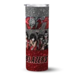 customized portland trail blazers kiss band black skinny tumbler best selling 1.webp