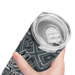 customized san antonio spurs zipper leopard silver skinny tumbler best selling 1.webp