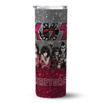 customized toronto raptors kiss band black skinny tumbler best selling 1.webp