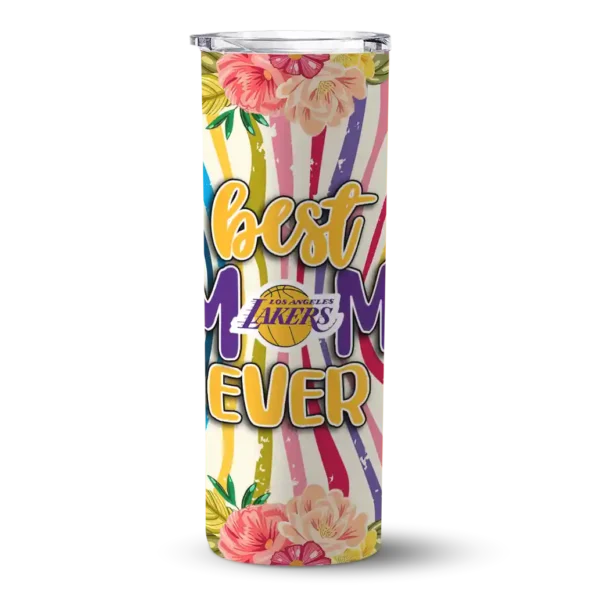 los angeles lakers flower cluster skinny tumbler best selling 1.webp