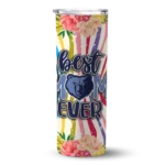 memphis grizzlies flower cluster skinny tumbler best selling 1.webp