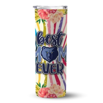 memphis grizzlies flower cluster skinny tumbler best selling 1.webp