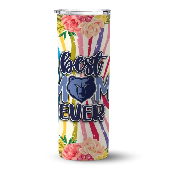memphis grizzlies flower cluster skinny tumbler best selling 1.webp