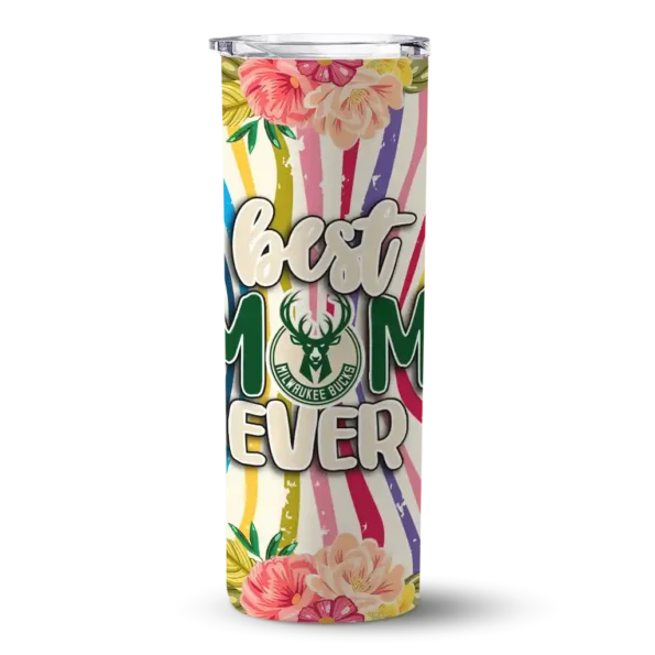 milwaukee bucks flower cluster skinny tumbler best selling 1.webp