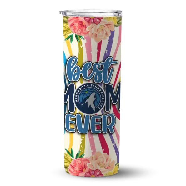 minnesota timberwolves flower cluster skinny tumbler best selling 2.webp