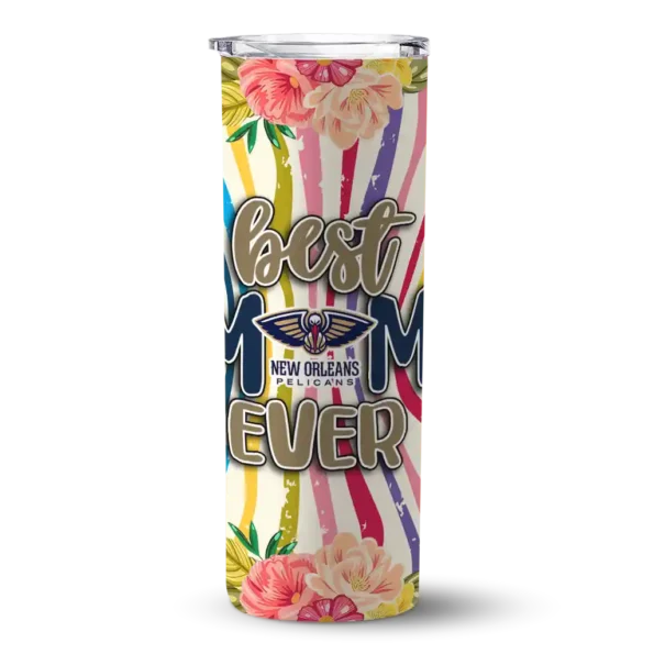 new orleans pelicans flower cluster skinny tumbler best selling 1.webp