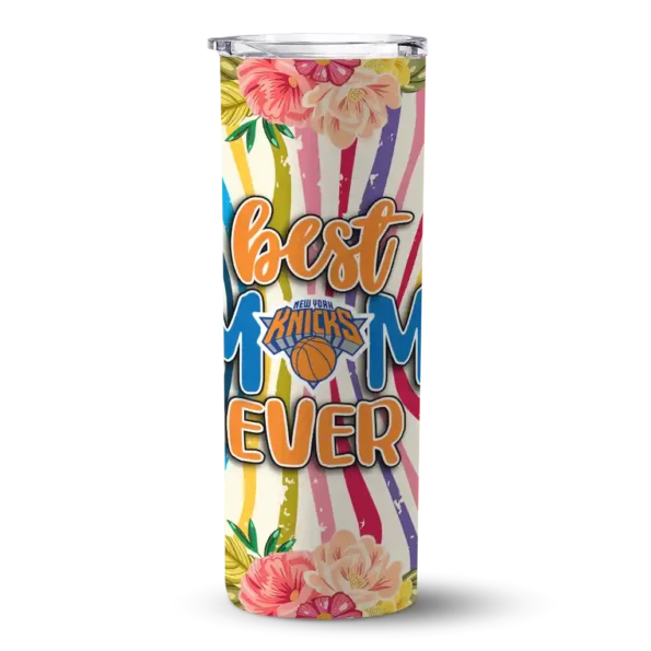 new york knicks flower cluster skinny tumbler best selling 1.webp
