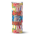 oklahoma city thunder flower cluster skinny tumbler best selling 1.webp