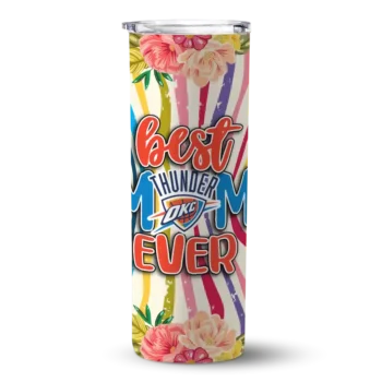 oklahoma city thunder flower cluster skinny tumbler best selling 1.webp