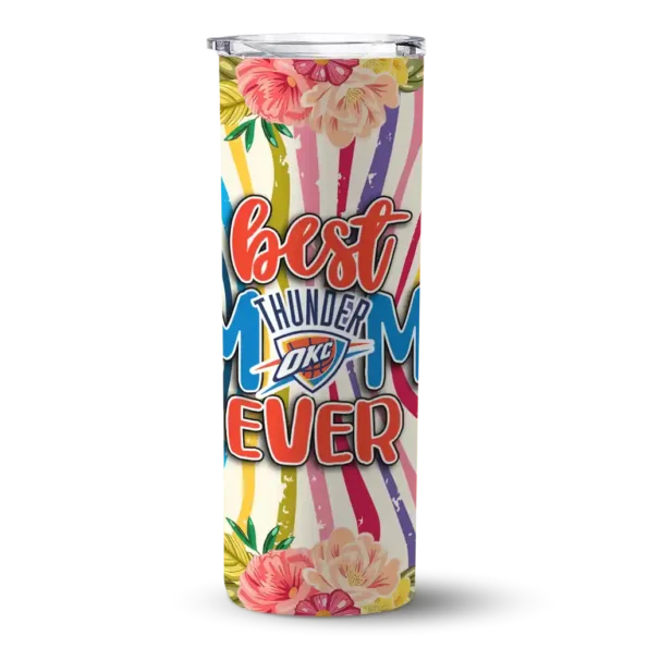 oklahoma city thunder flower cluster skinny tumbler best selling 1.webp