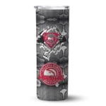 personalized atlanta hawks chevron v red gray skinny tumbler best selling 1.webp