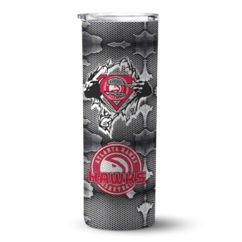 personalized atlanta hawks chevron v red gray skinny tumbler best selling 1.webp