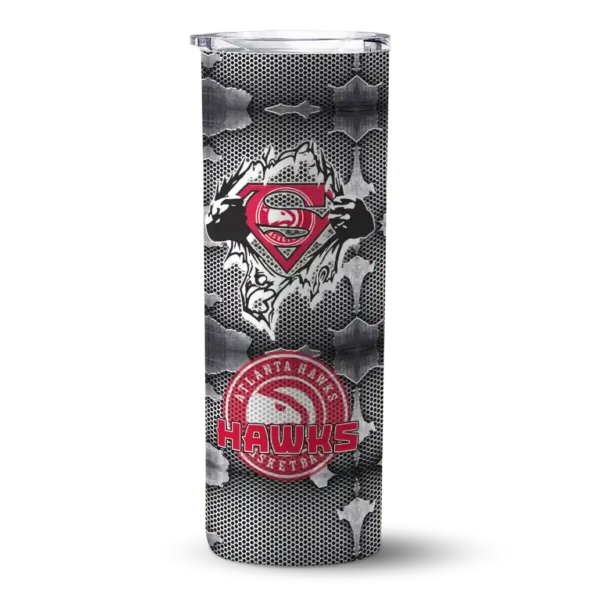 personalized atlanta hawks chevron v red gray skinny tumbler best selling 1.webp