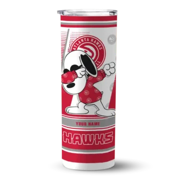 personalized atlanta hawks snoopy dog red white skinny tumbler best selling 1.webp