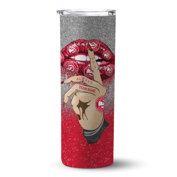 personalized atlanta hawks sparkle lips red skinny tumbler best selling 1.webp
