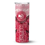 personalized atlanta hawks spiral burst print red skinny tumbler best selling 1.webp