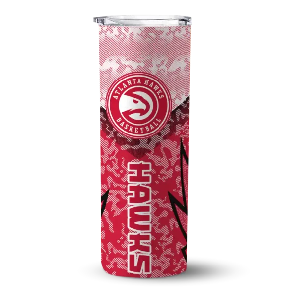 personalized atlanta hawks spiral burst print red skinny tumbler best selling 1.webp