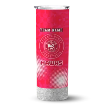 personalized atlanta hawks starburst tiles red skinny tumbler best selling 1.webp