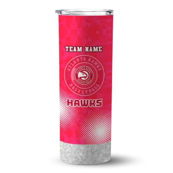 personalized atlanta hawks starburst tiles red skinny tumbler best selling 1.webp